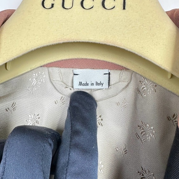 NWT Gucci Cotton Viscose Faille Jacket With Label In Pink Size 40 - Picture 12 of 15